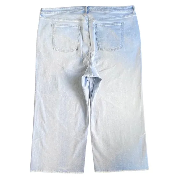 NEW Old Navy Jeans Women’s Size 26 High Rise Wide Leg Light Wash Crop Plus Size