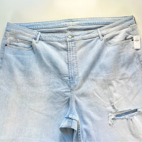 NEW Old Navy Jeans Women’s Size 26 High Rise Wide Leg Light Wash Crop Plus Size
