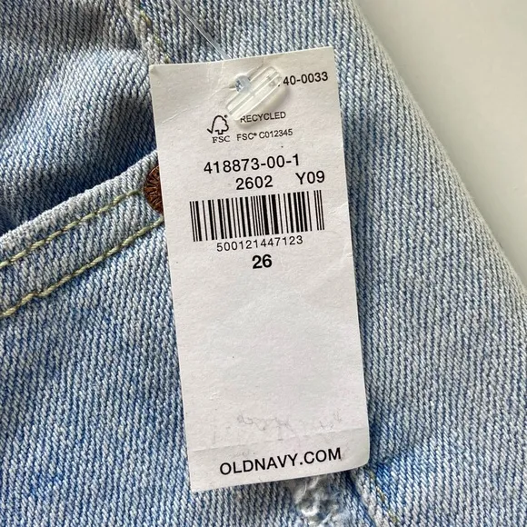NEW Old Navy Jeans Women’s Size 26 High Rise Wide Leg Light Wash Crop Plus Size