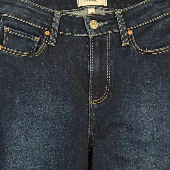 NEW | PAIGE CINDY‎ CROPPED RAW HEM JEANS IN UNPLUGGED DARK WASH SIZE 25