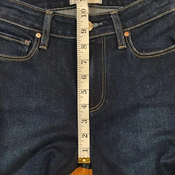 NEW | PAIGE CINDY‎ CROPPED RAW HEM JEANS IN UNPLUGGED DARK WASH SIZE 25
