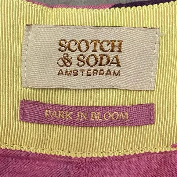 New! Scotch &amp; Soda High-Rise Mid-Length Shorts fruit citrus print 27204