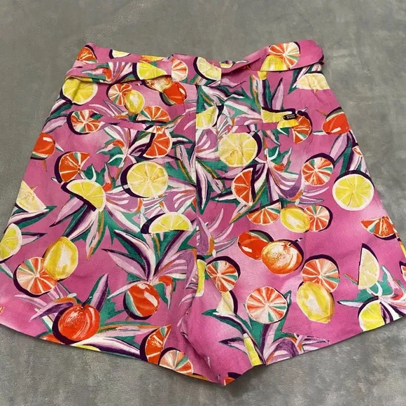 New! Scotch &amp; Soda High-Rise Mid-Length Shorts fruit citrus print 27204