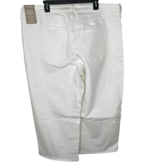 NEW WITH TAGS Madewell Plus Perfect Vintage Wide Leg Crop Jean Tile White 20W