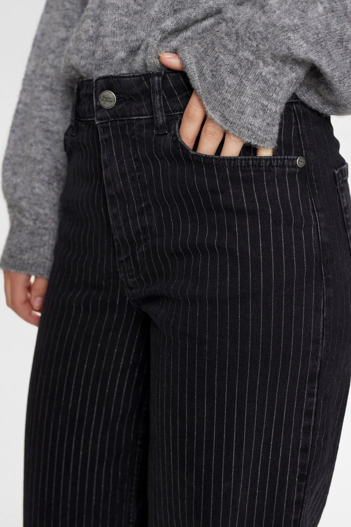 NUPARIS CROPPED JEANS  GLAM  - Caviar