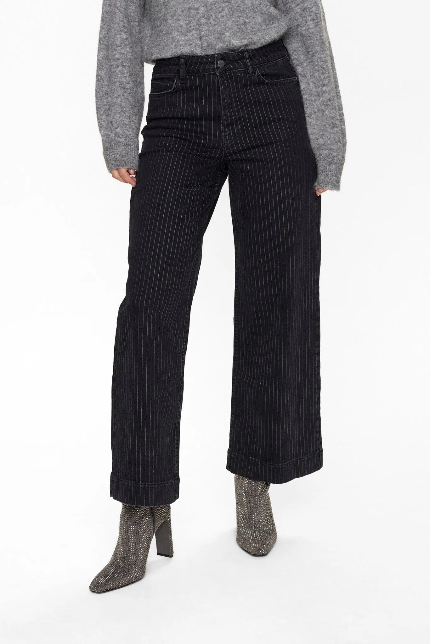 NUPARIS CROPPED JEANS  GLAM  - Caviar