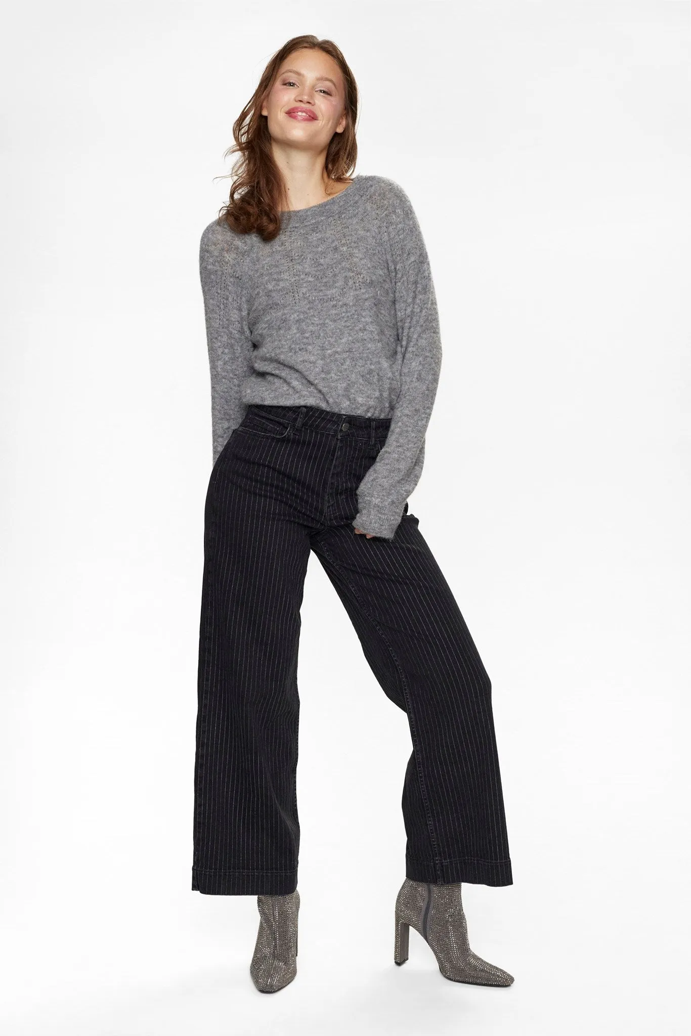 NUPARIS CROPPED JEANS  GLAM  - Caviar