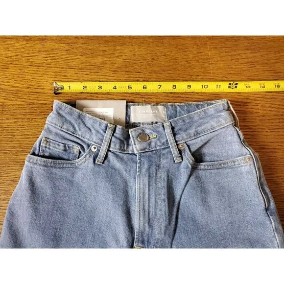 NWT Everlane 23 &quot;The Curvy Cheeky Jeans&quot; Stonewash Organic Cotton High Rise