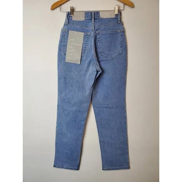 NWT Everlane 23 &quot;The Curvy Cheeky Jeans&quot; Stonewash Organic Cotton High Rise