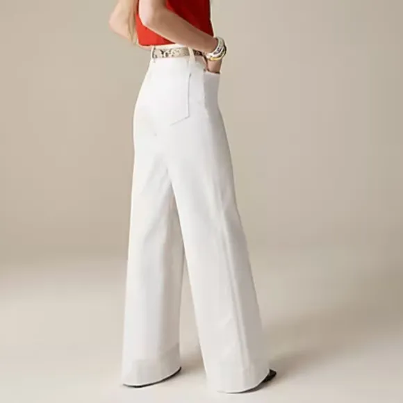 NWT J. Crew Women’s White Wide-leg denim trouser  SZ Various