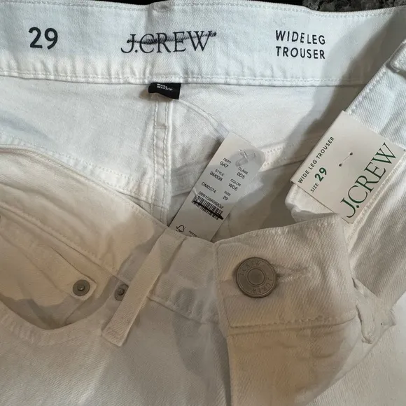 NWT J. Crew Women’s White Wide-leg denim trouser  SZ Various