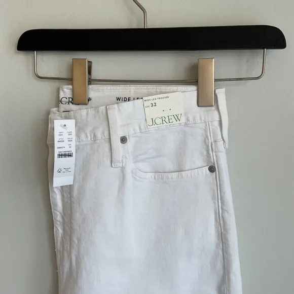 NWT J. Crew Women’s White Wide-leg denim trouser  SZ Various