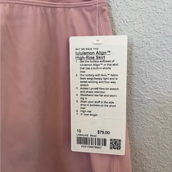 NWT! 🍋🍋Lululemon Align High Rise Skirt 🍋🍋. Size 10. Color Pink Haze.