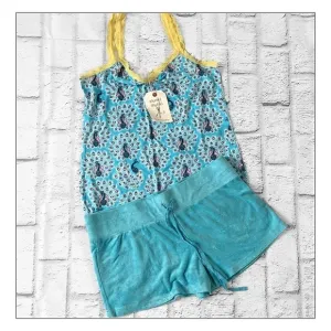 Nwt Munki Munki Peacock Cami &amp; Shorts Sleep Set Large