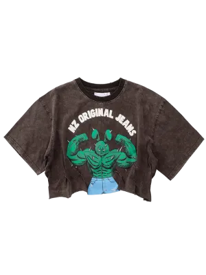 NZ Original Jeans Pleated Cropped T- Shirt