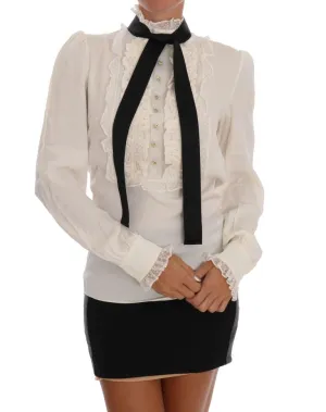 Off White Silk Stretch Shirt