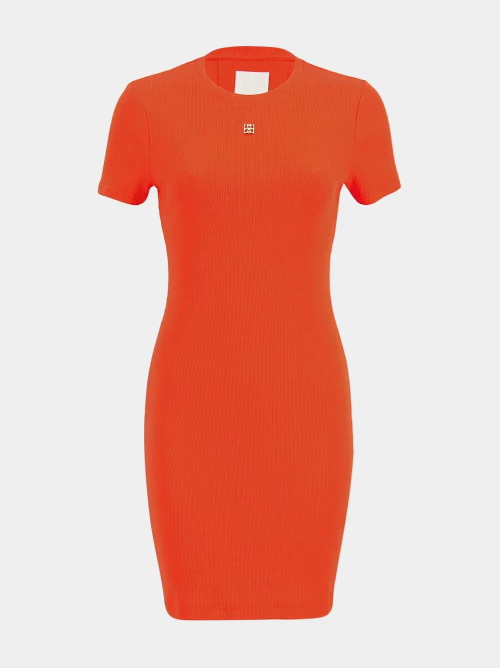Orange 4G Plaque Short-Sleeved Mini Dress