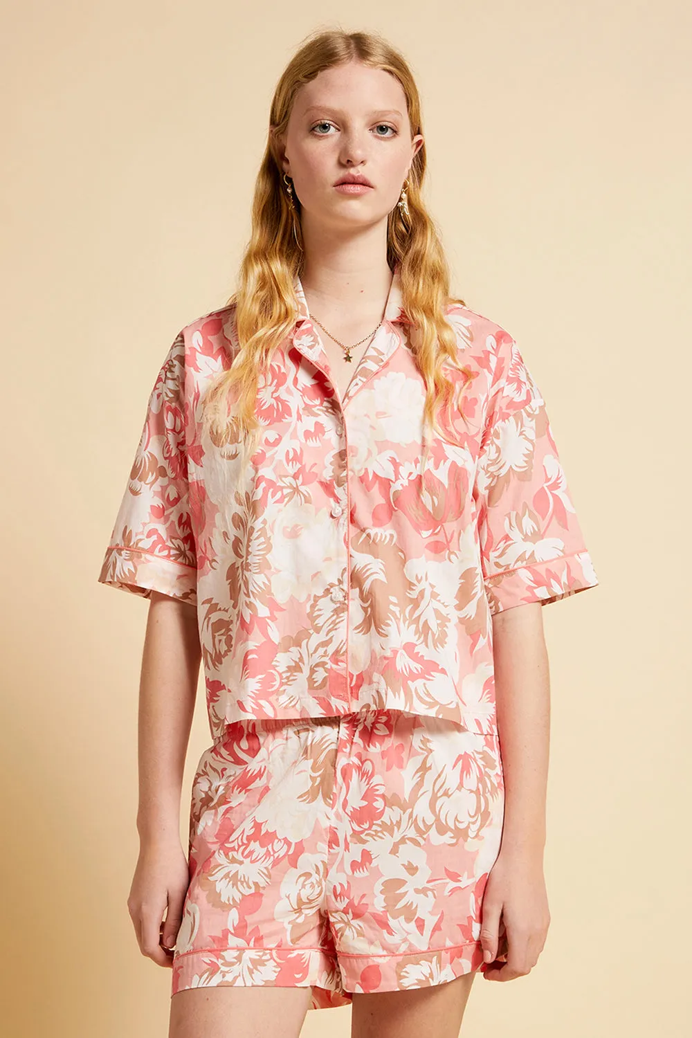 Ornamental Floral Boxer Short Shell Pink