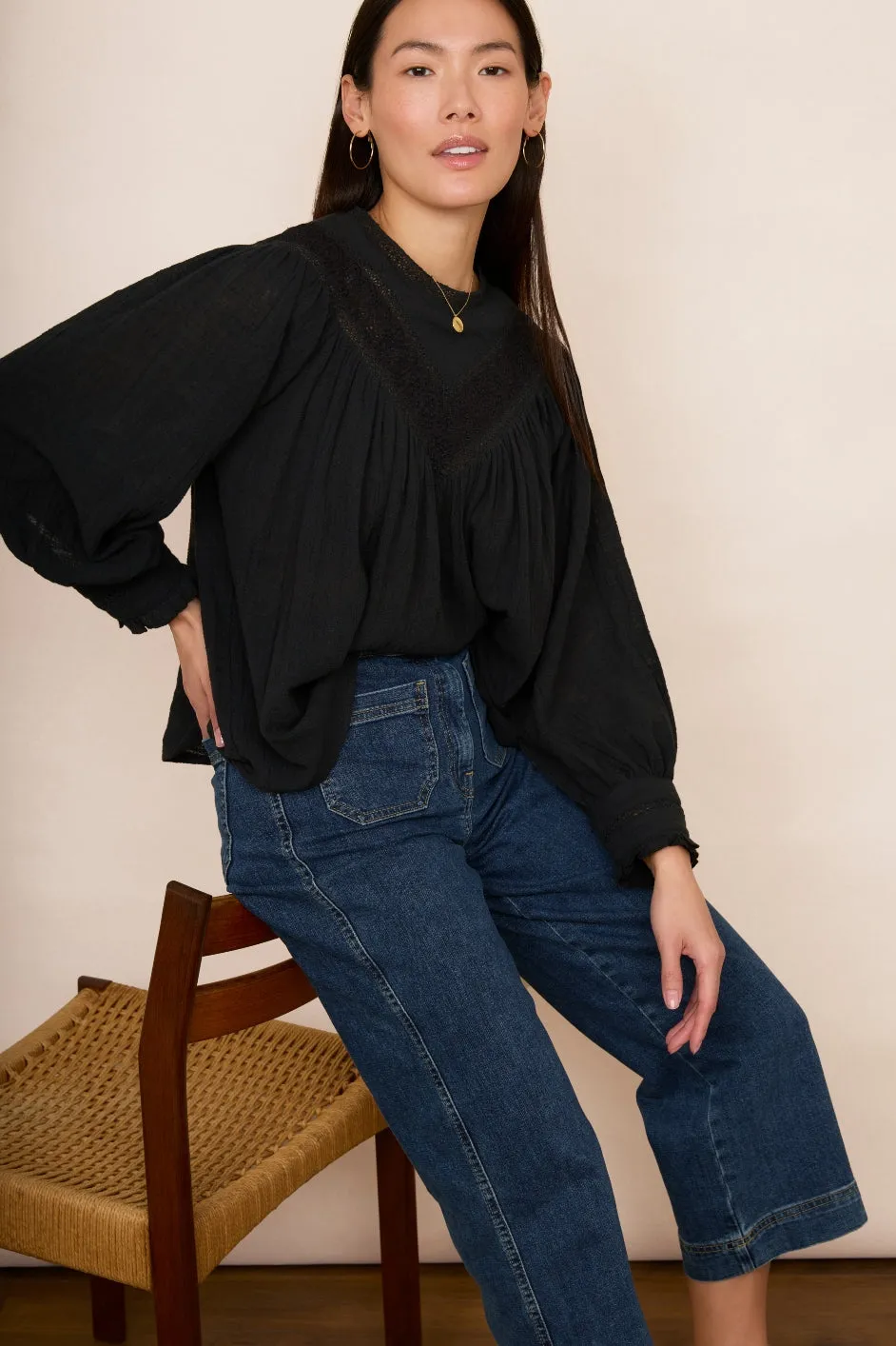 Ottiline Lace Blouse - Black