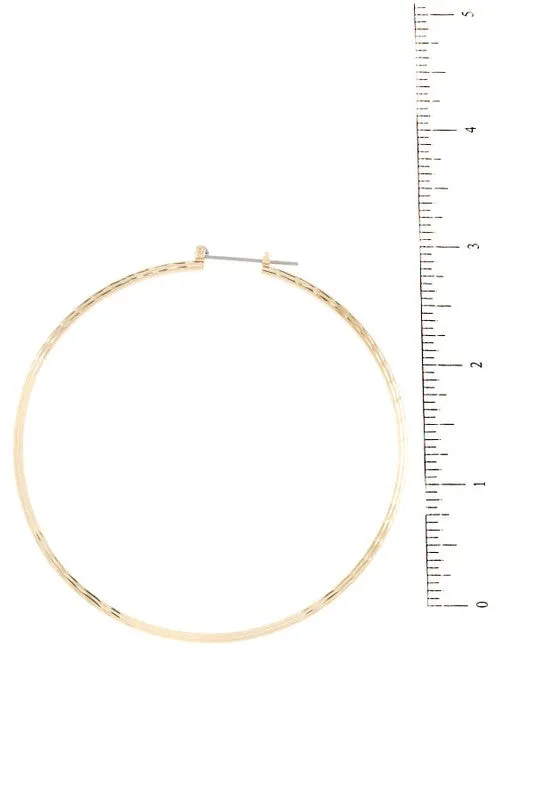 Oversize Textured Hoop Earring