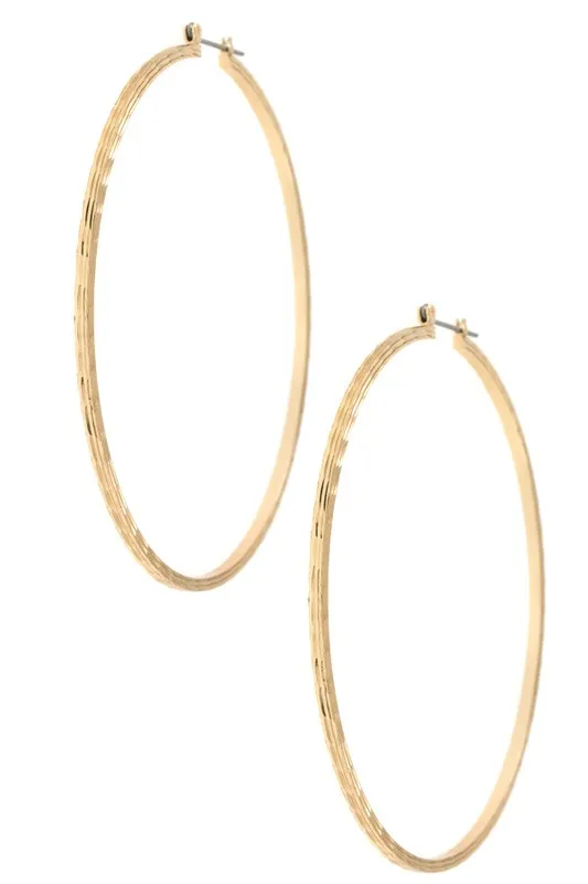 Oversize Textured Hoop Earring