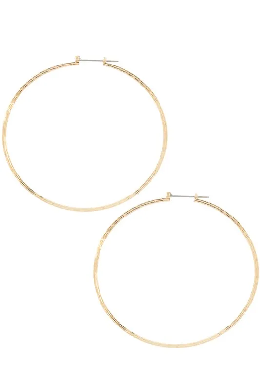 Oversize Textured Hoop Earring
