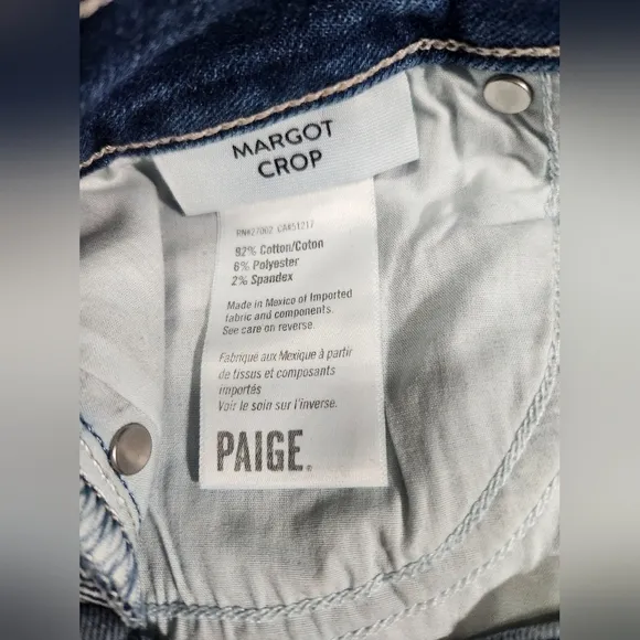Paige Margot Crope Women's Blue Jeans, NWT, SIZE 34