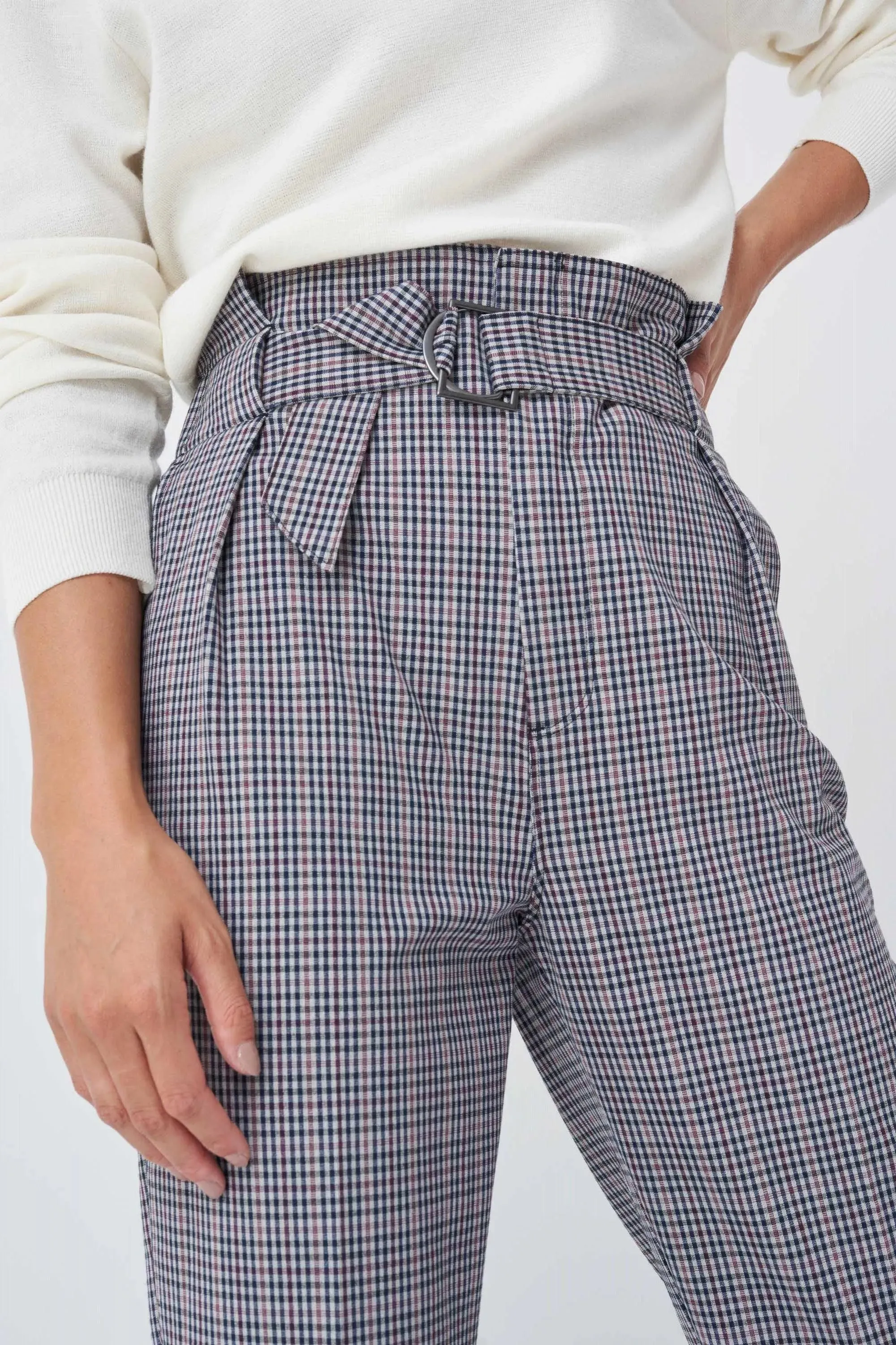 Pantalón Cropped Cuadros