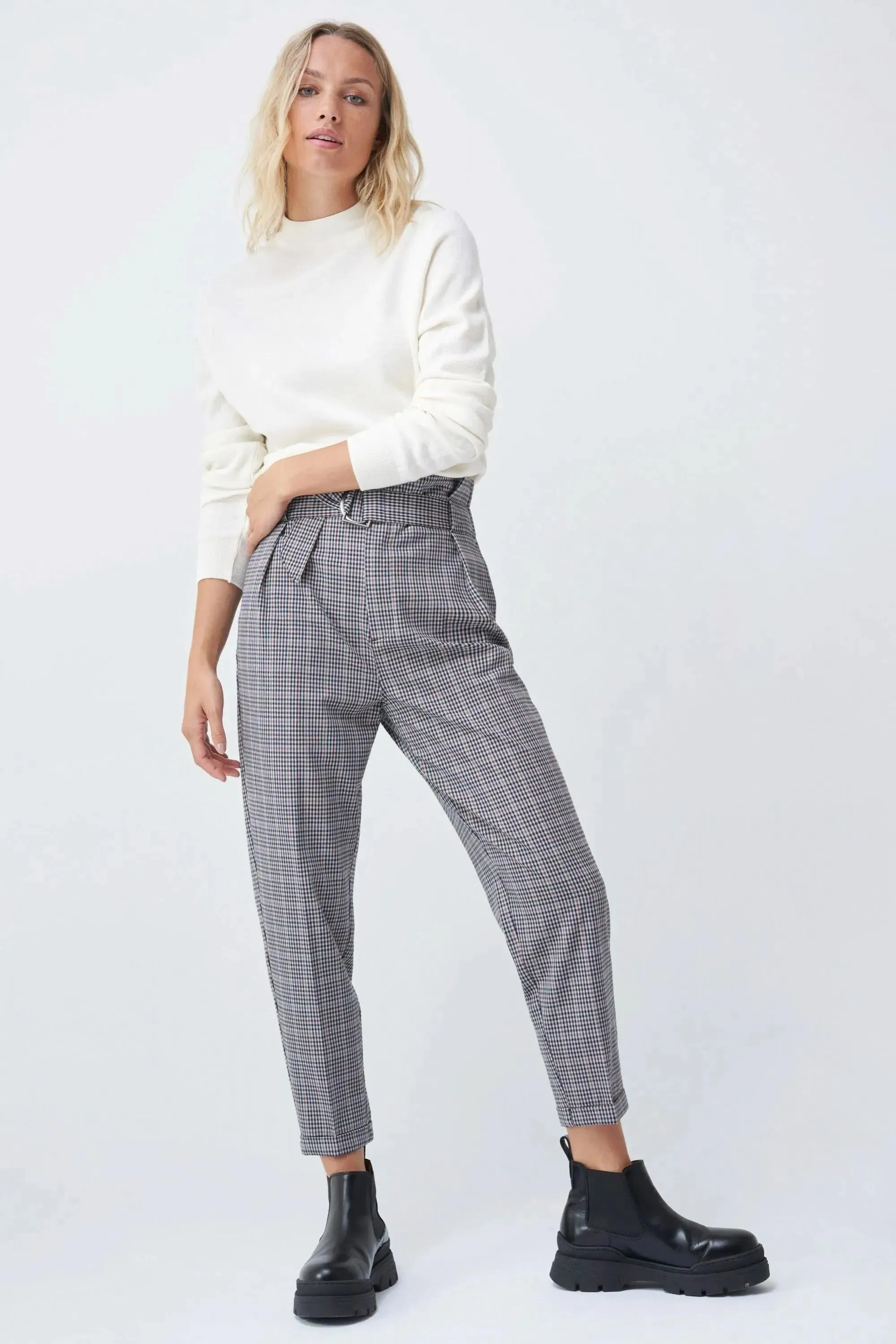 Pantalón Cropped Cuadros