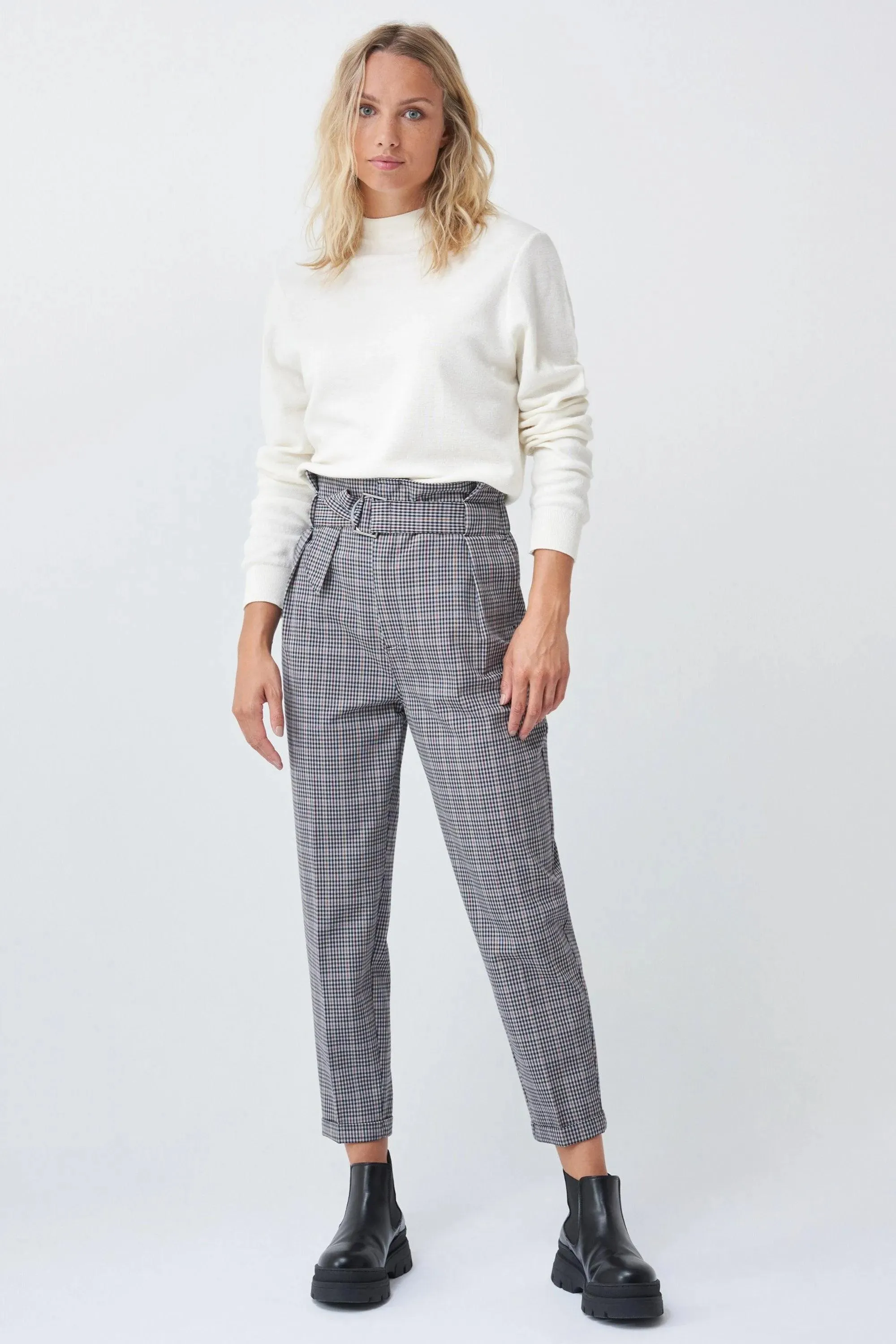 Pantalón Cropped Cuadros