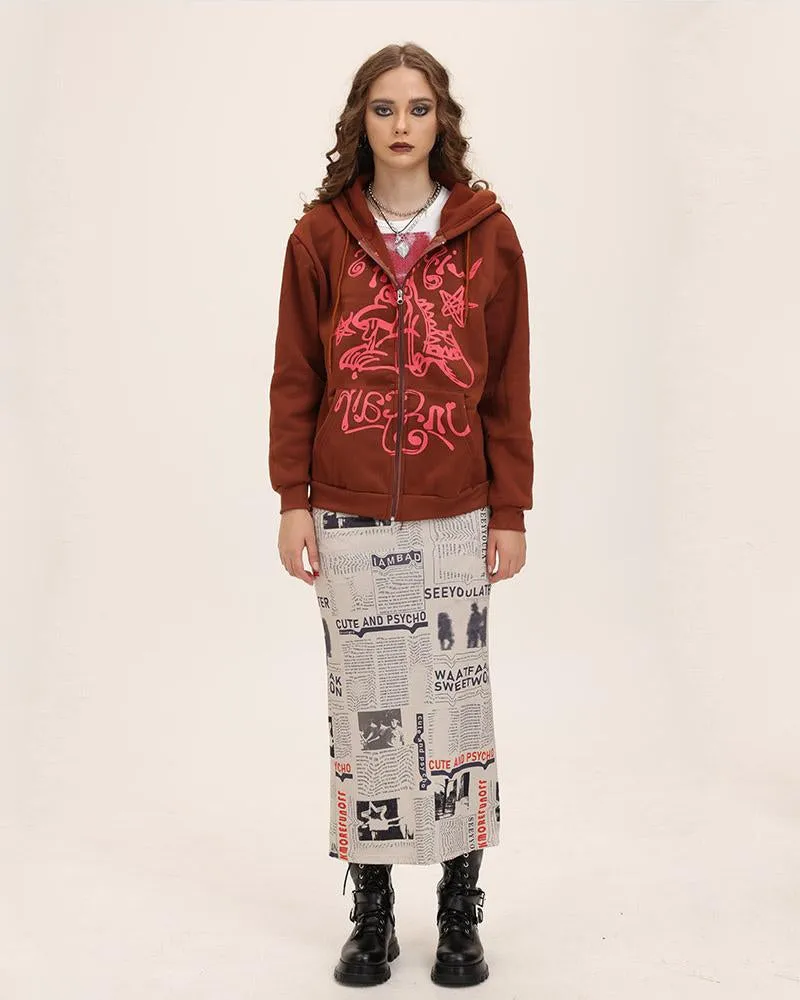 Paper Lies Maxi Skirt