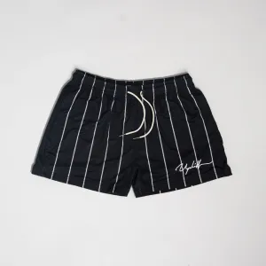 Pin Stripe Mesh Shorts Black/White