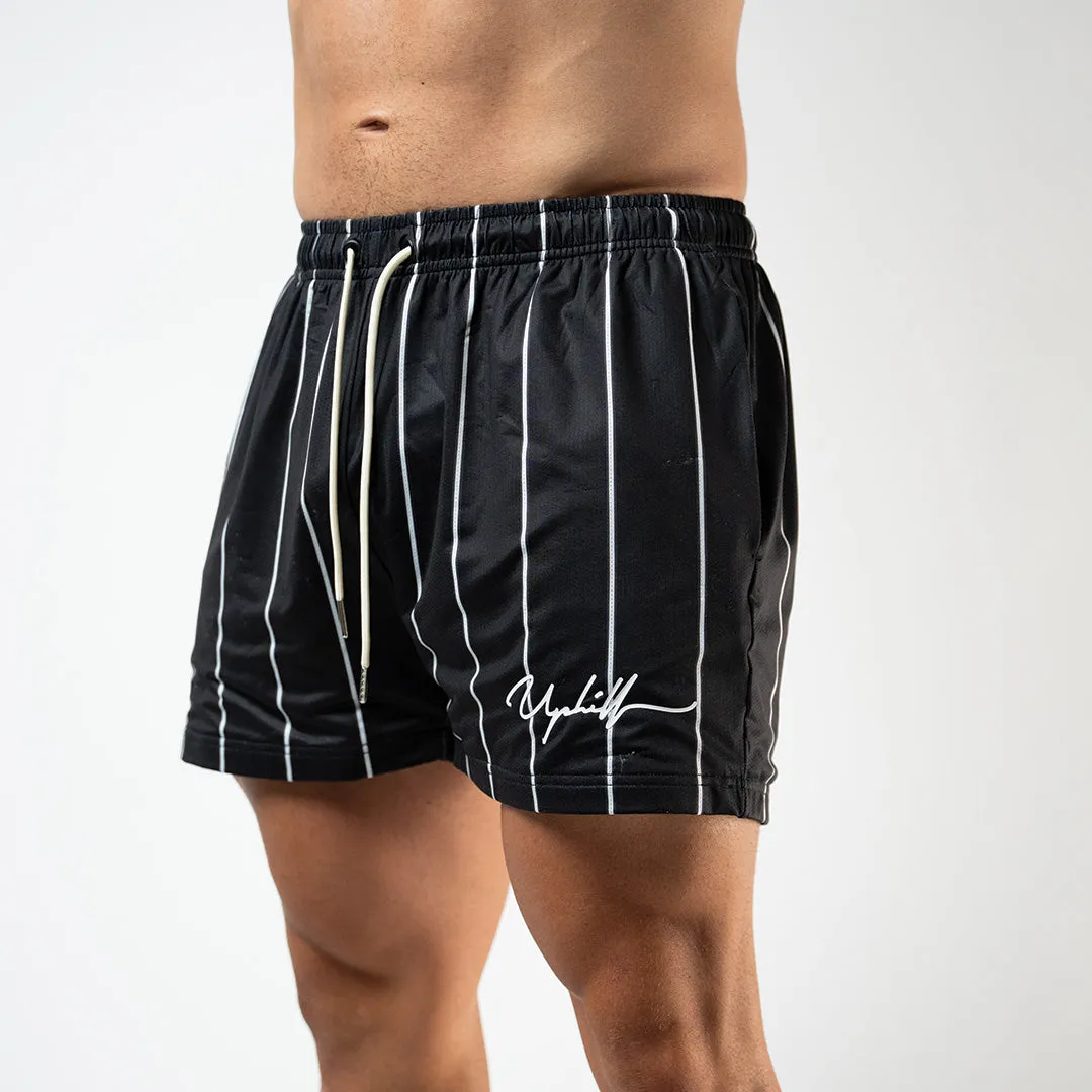 Pin Stripe Mesh Shorts Black/White