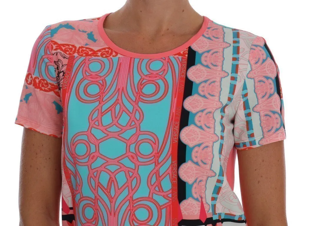 Pink Stretch Motive Blouse Top