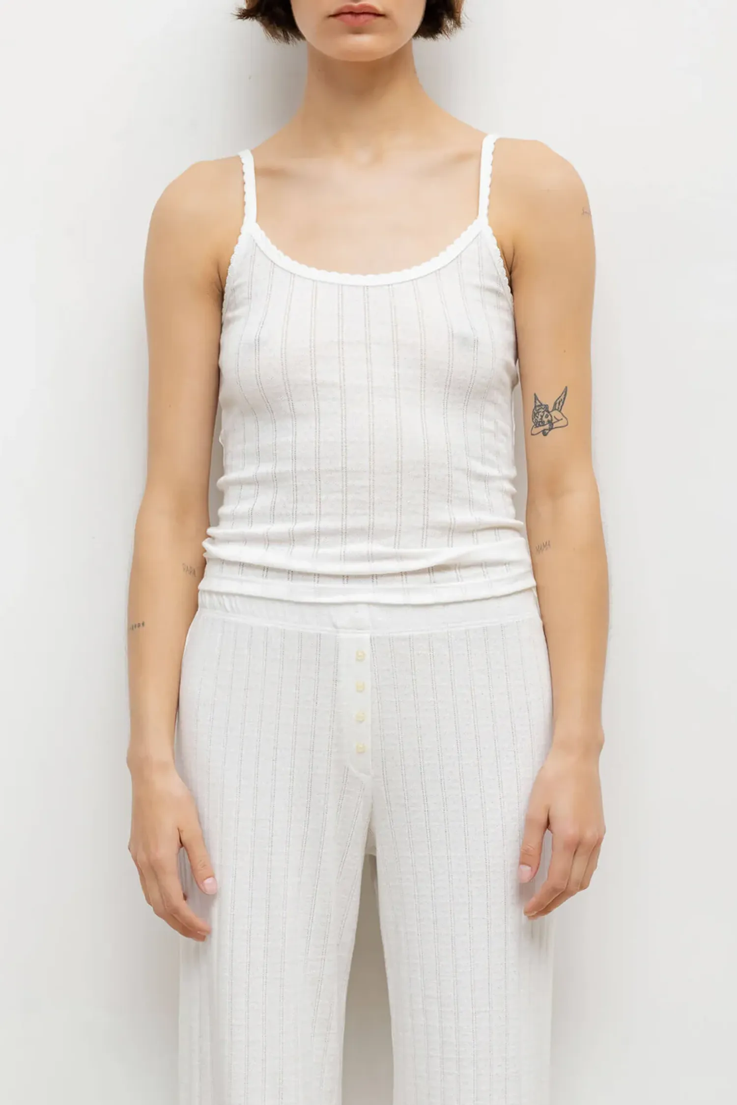 Pointelle Cami White