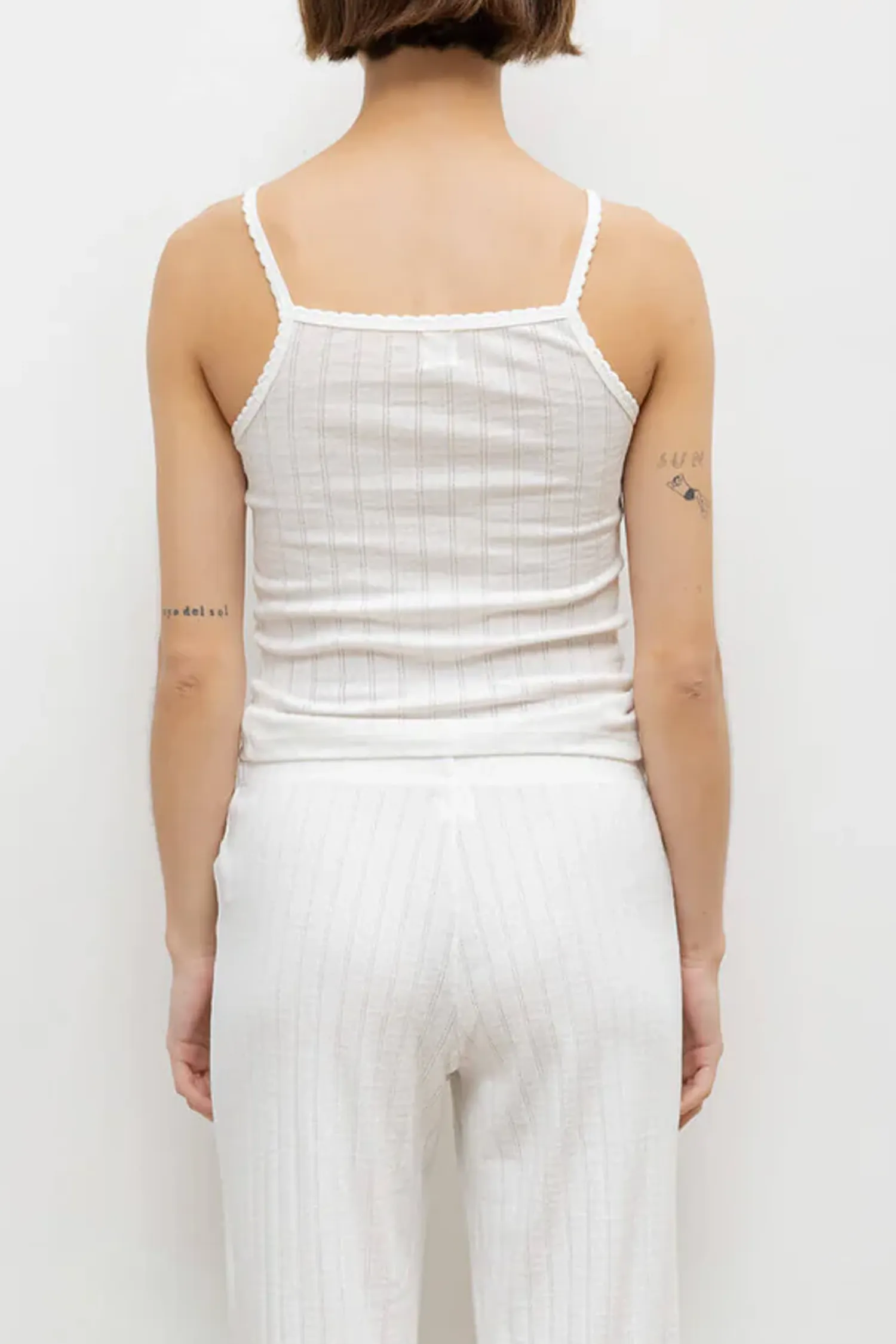 Pointelle Cami White