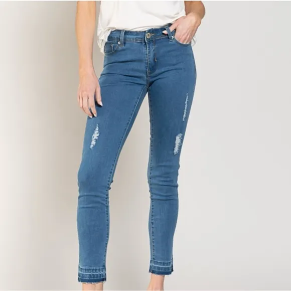 POL Blue Ankle Cropped Skinny Jeans