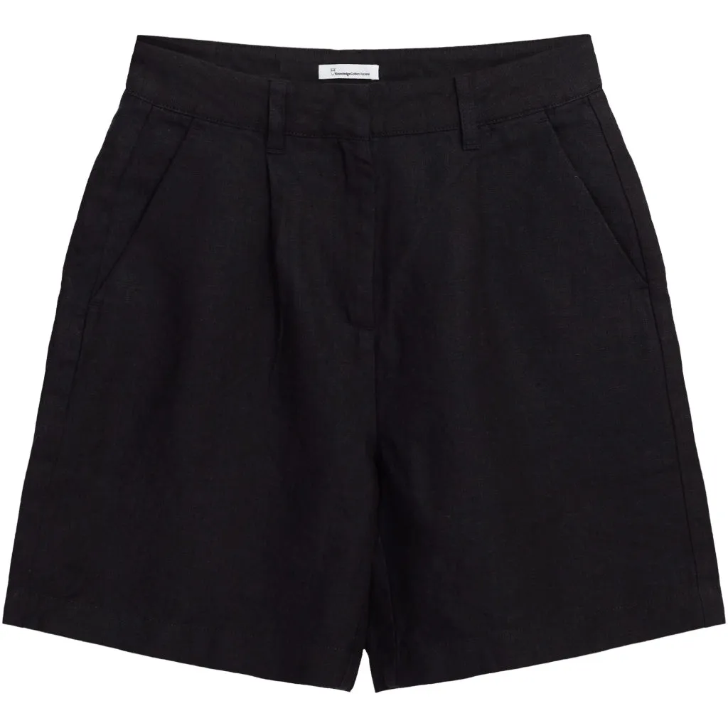 Posey wide high-rise linen shorts