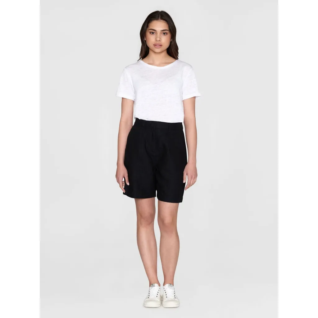Posey wide high-rise linen shorts
