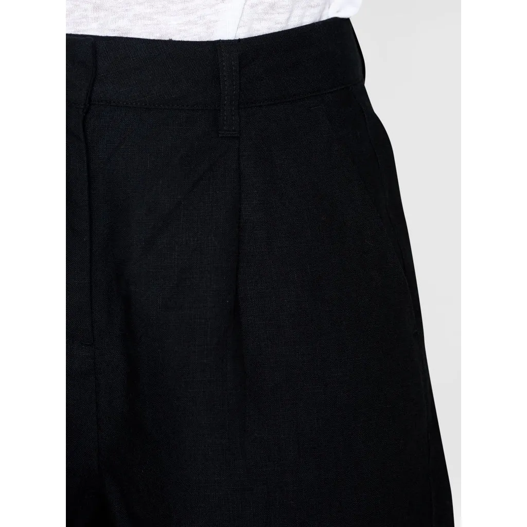 Posey wide high-rise linen shorts