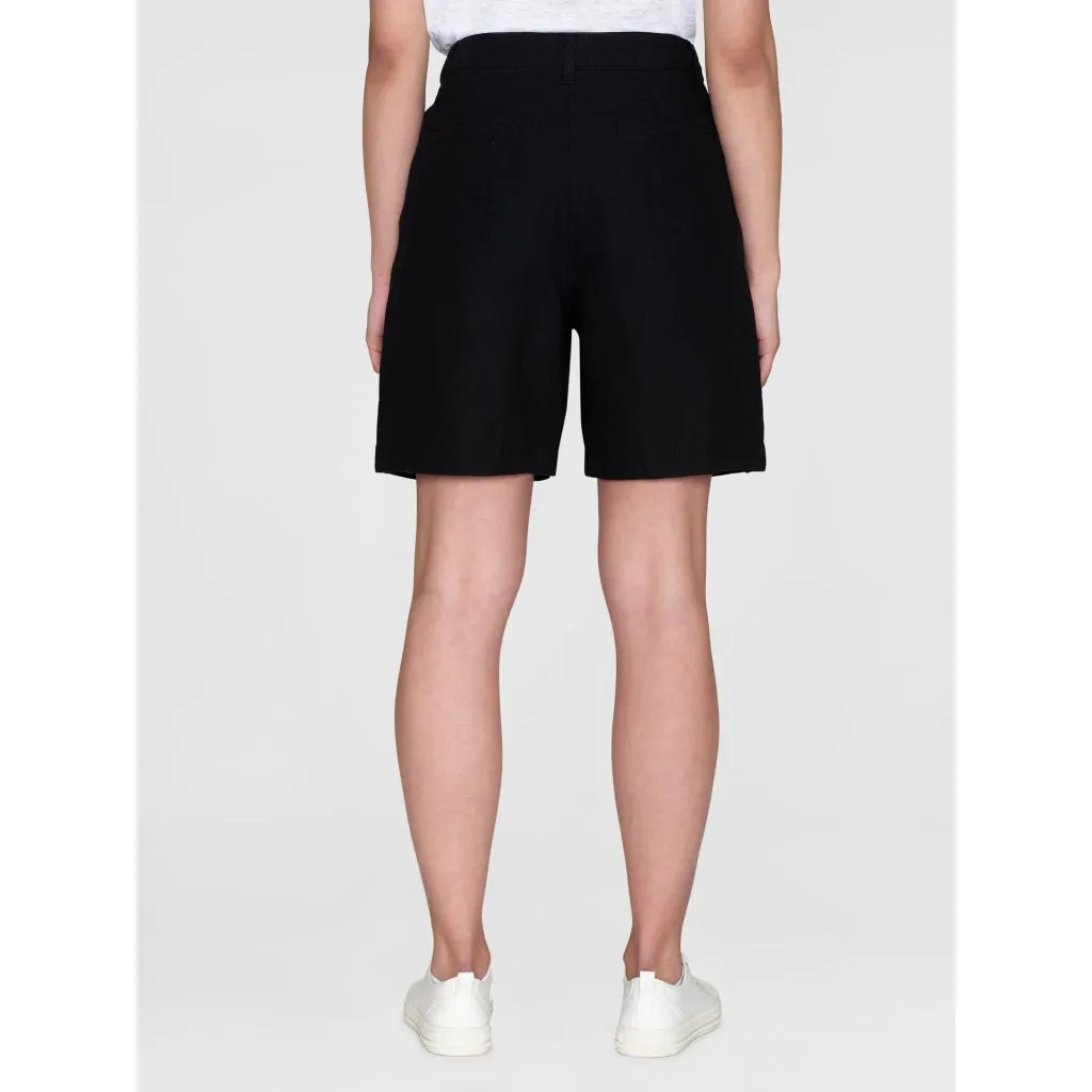 Posey wide high-rise linen shorts