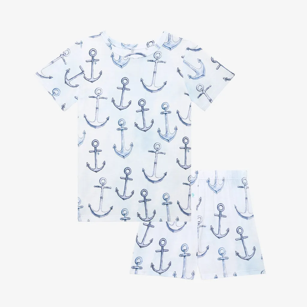 Posh Peanut Anchors Away S/S Basic Loungewear with Shorts