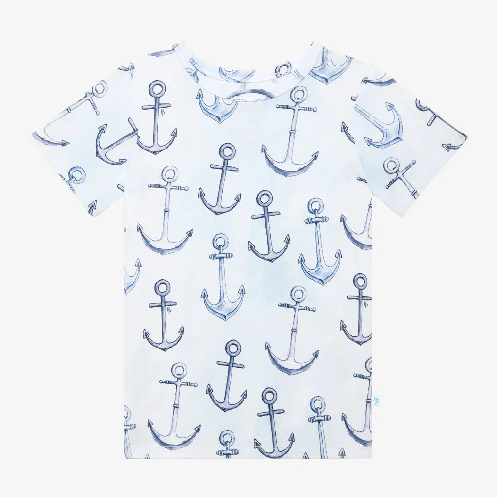 Posh Peanut Anchors Away S/S Basic Loungewear with Shorts