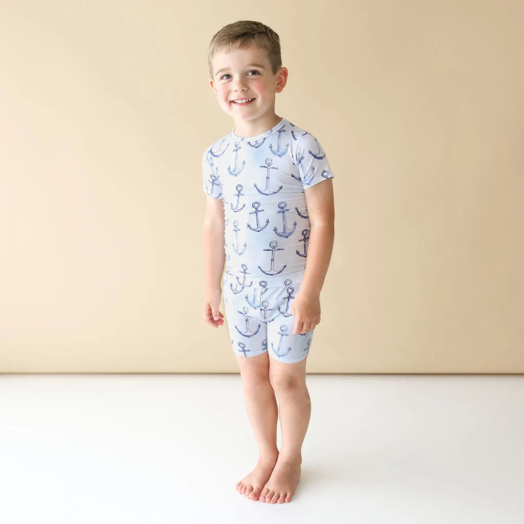 Posh Peanut Anchors Away S/S Basic Loungewear with Shorts