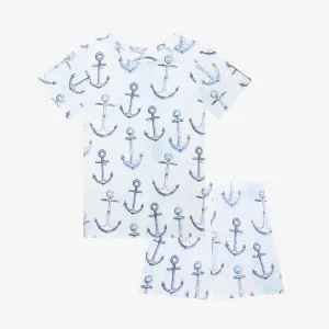 Posh Peanut Anchors Away S/S Basic Loungewear with Shorts