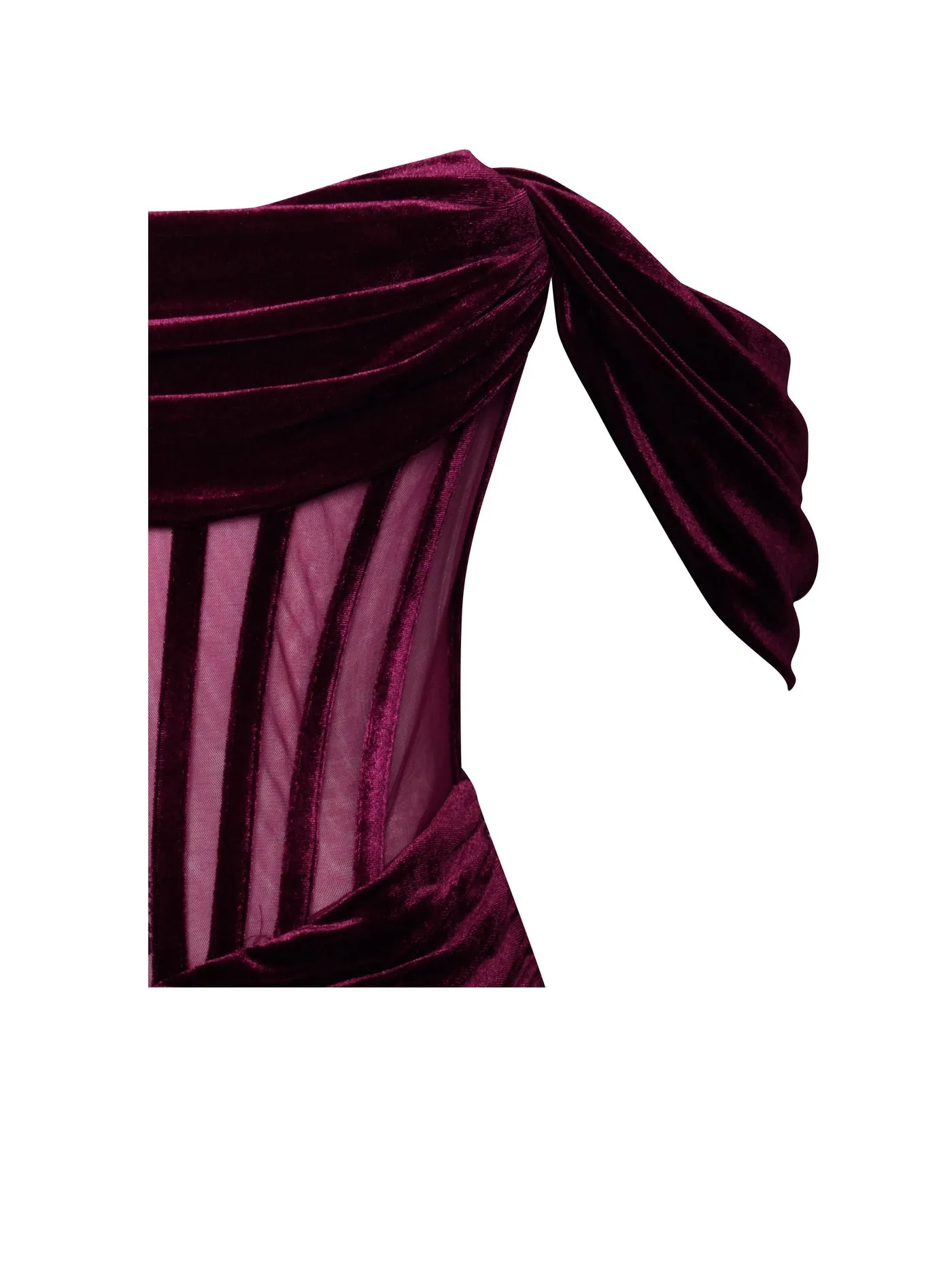 PRE-ORDER Valentina Velvet Corset Dress x Burgundy