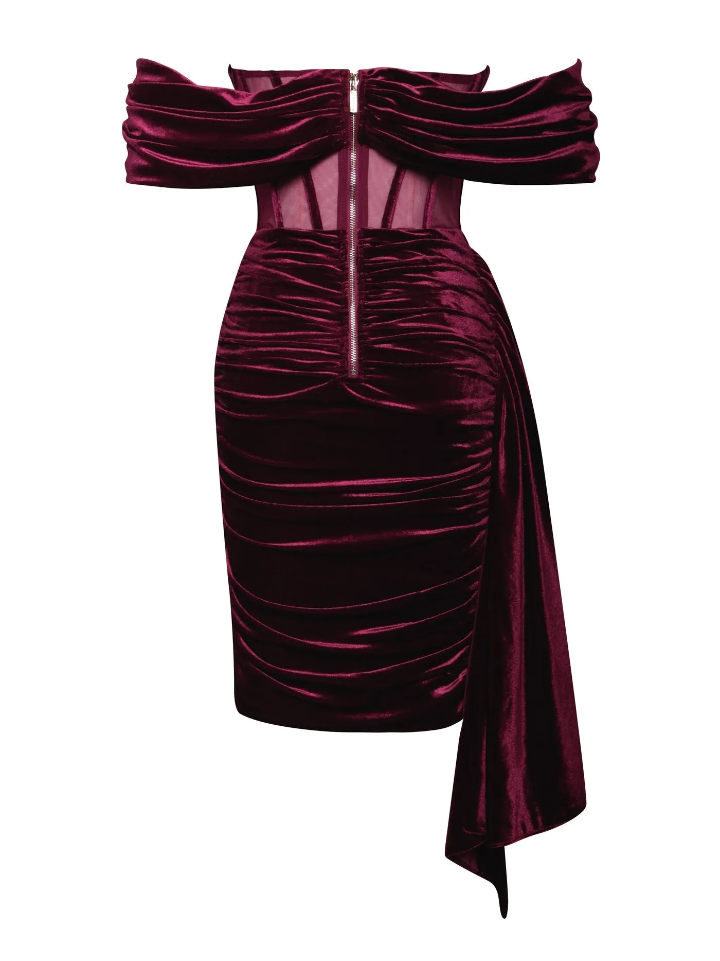 PRE-ORDER Valentina Velvet Corset Dress x Burgundy