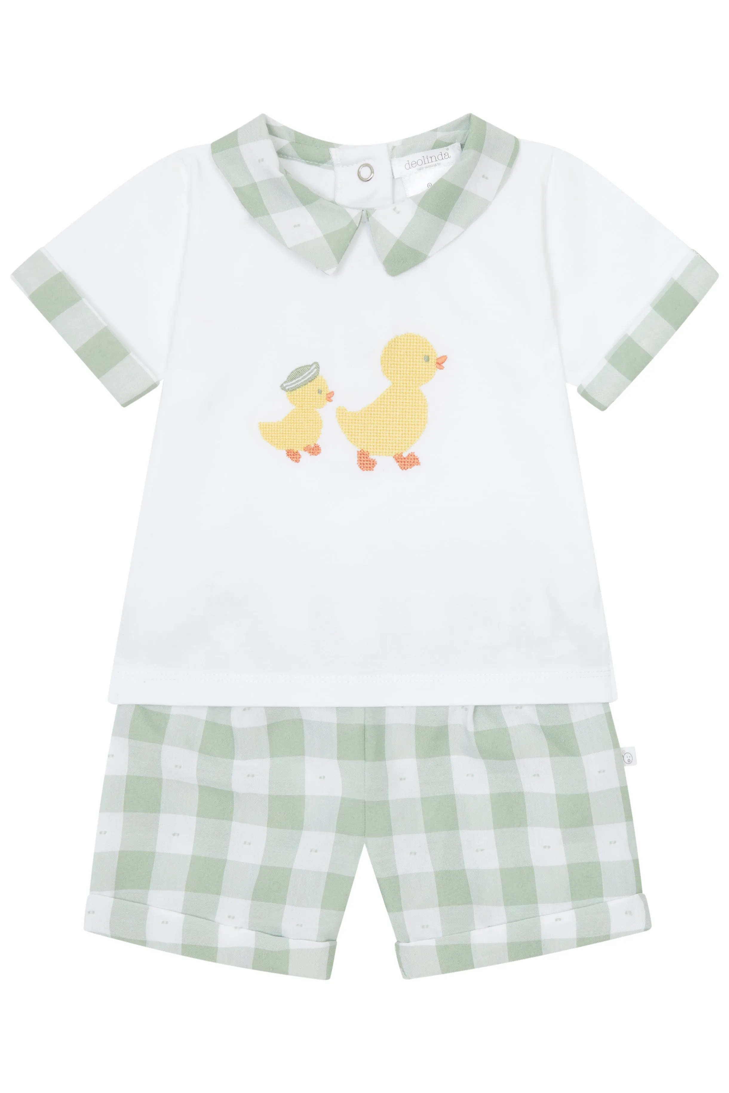 PREORDER "Ethan" Sage Green Gingham Shirt & Shorts