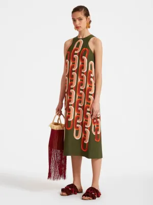 Prometheus Placée Camouflage Racer Midi Dress