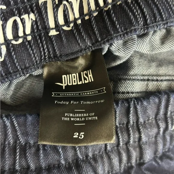Publish Women's Size 25 Jeans Joggers Today For Tomorrow Dark Blue Distressed
